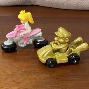 McDonalds 2024 Mario Kart Gold Mario Princess Peach Hover Bike Happy Meal Toys